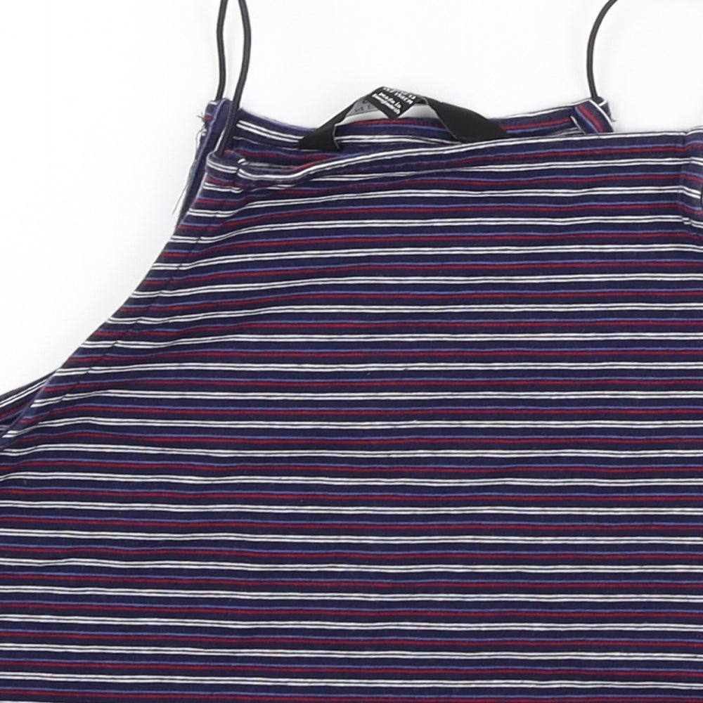 Topshop Girls Blue Striped  Basic T-Shirt Size 12-13 Years