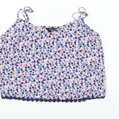 New Look Girls Blue Floral   Tank Size 10 Years
