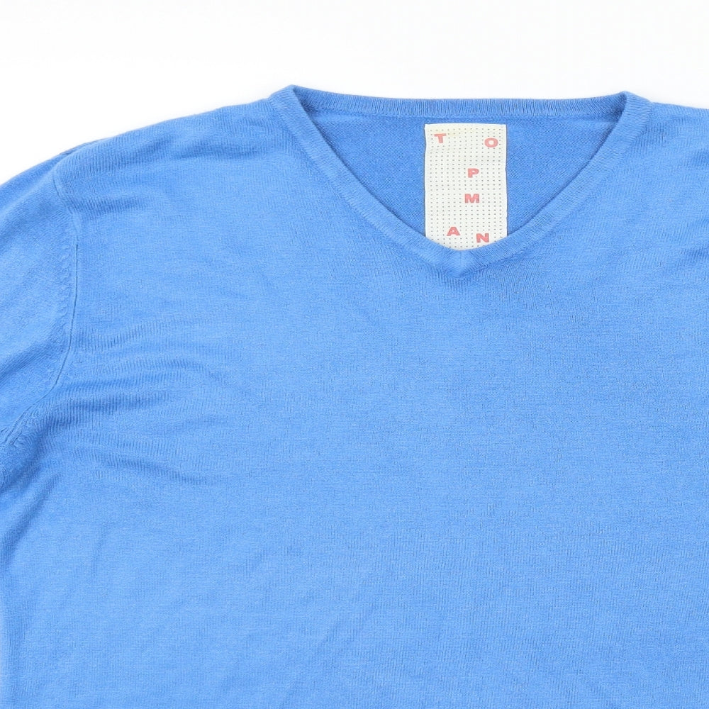 Topman Mens Blue   Pullover Jumper Size M