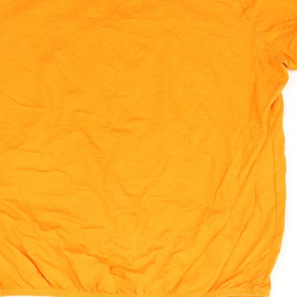 NEXT Womens Orange Houndstooth  Basic T-Shirt Size 14