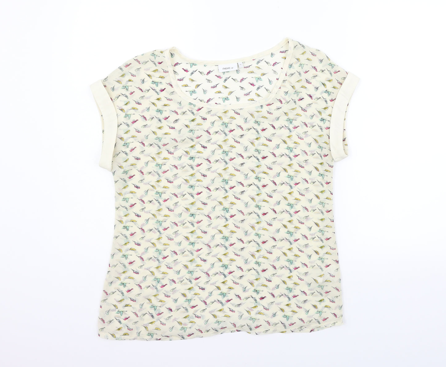 NEXT Womens Beige Geometric  Basic Blouse Size 12