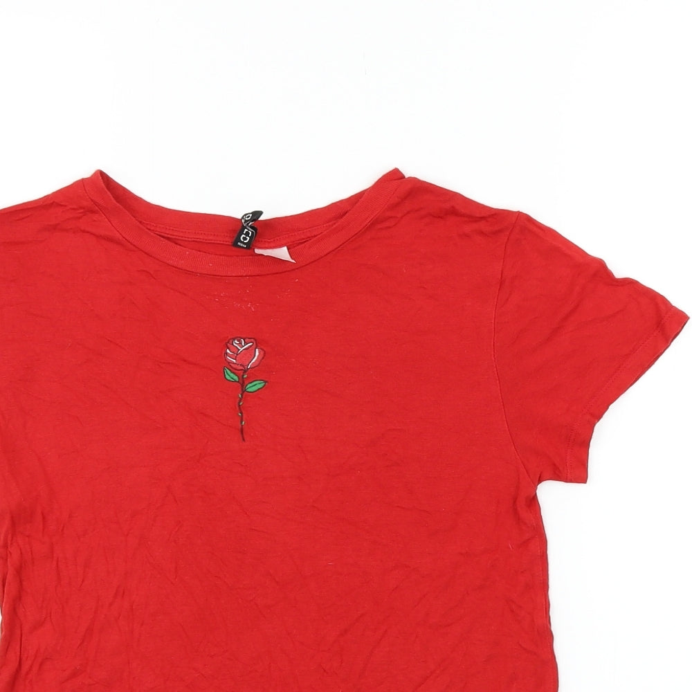 Divided Womens Red   Basic T-Shirt Size XS