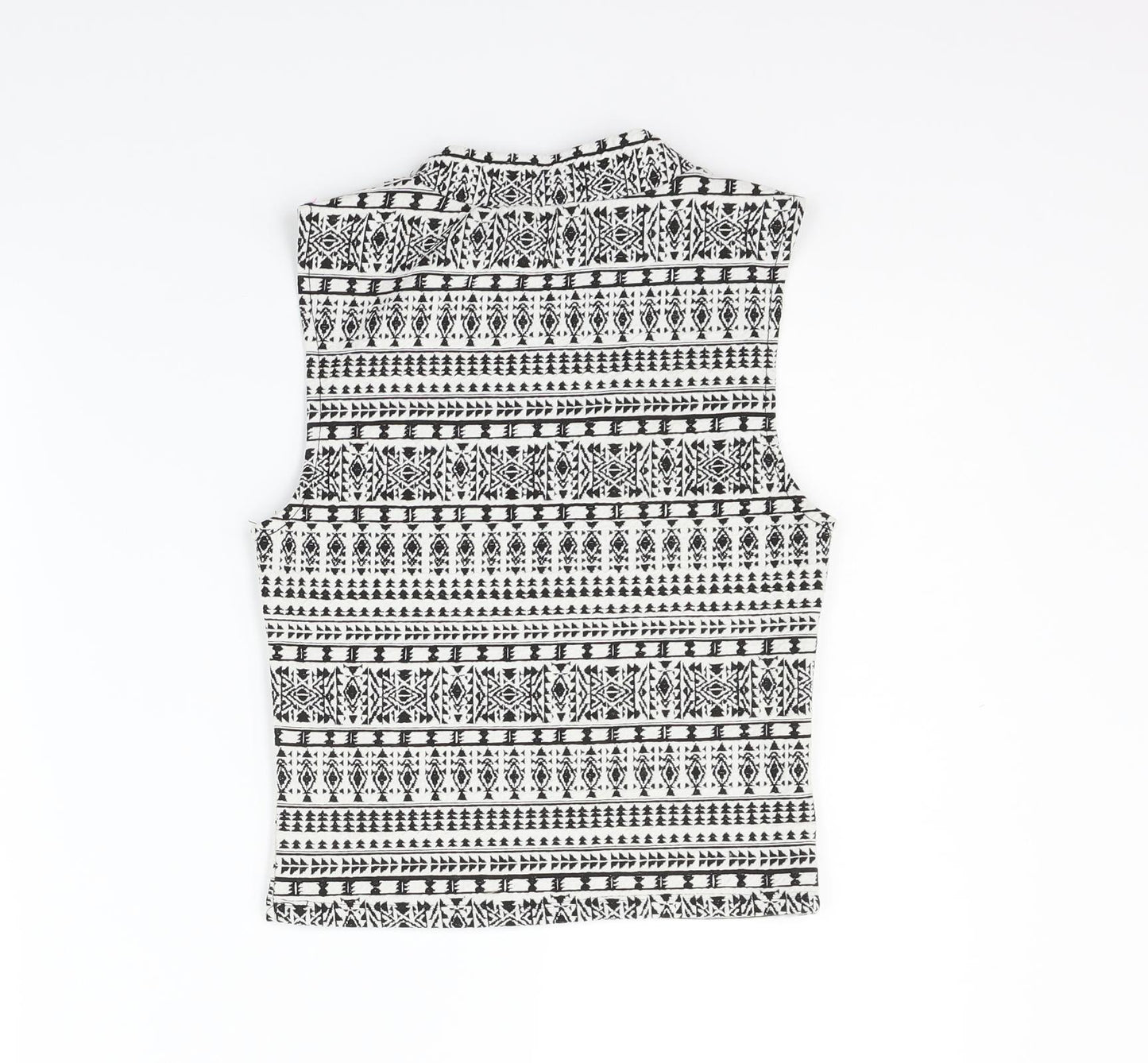 Divided Womens White Geometric  Basic Blouse Size S