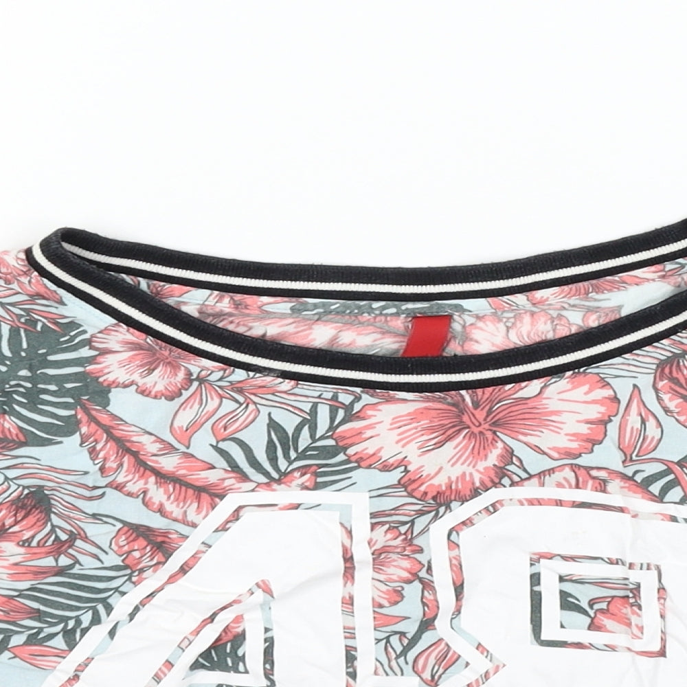 Divided Womens Black Floral  Basic Blouse Size 8