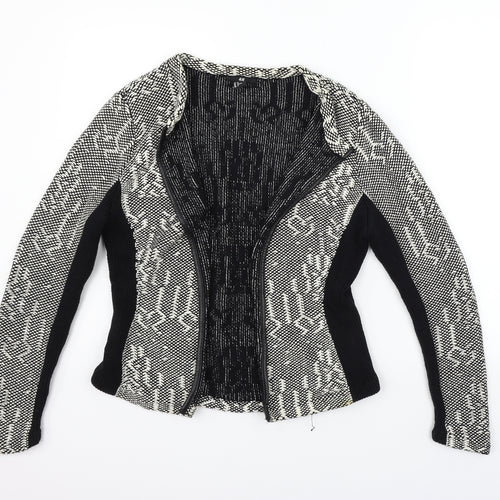 H&M Womens Grey Geometric  Cardigan Jumper Size M