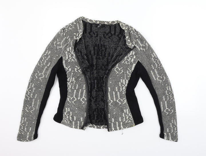 H&M Womens Grey Geometric  Cardigan Jumper Size M