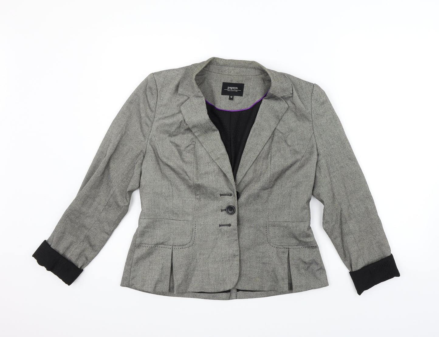 Papaya Womens Grey   Jacket Blazer Size 12