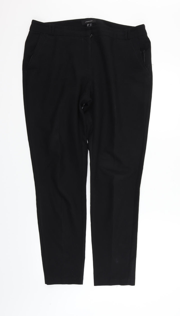 Atmosphere Womens Black Trousers Size 14 L28 in