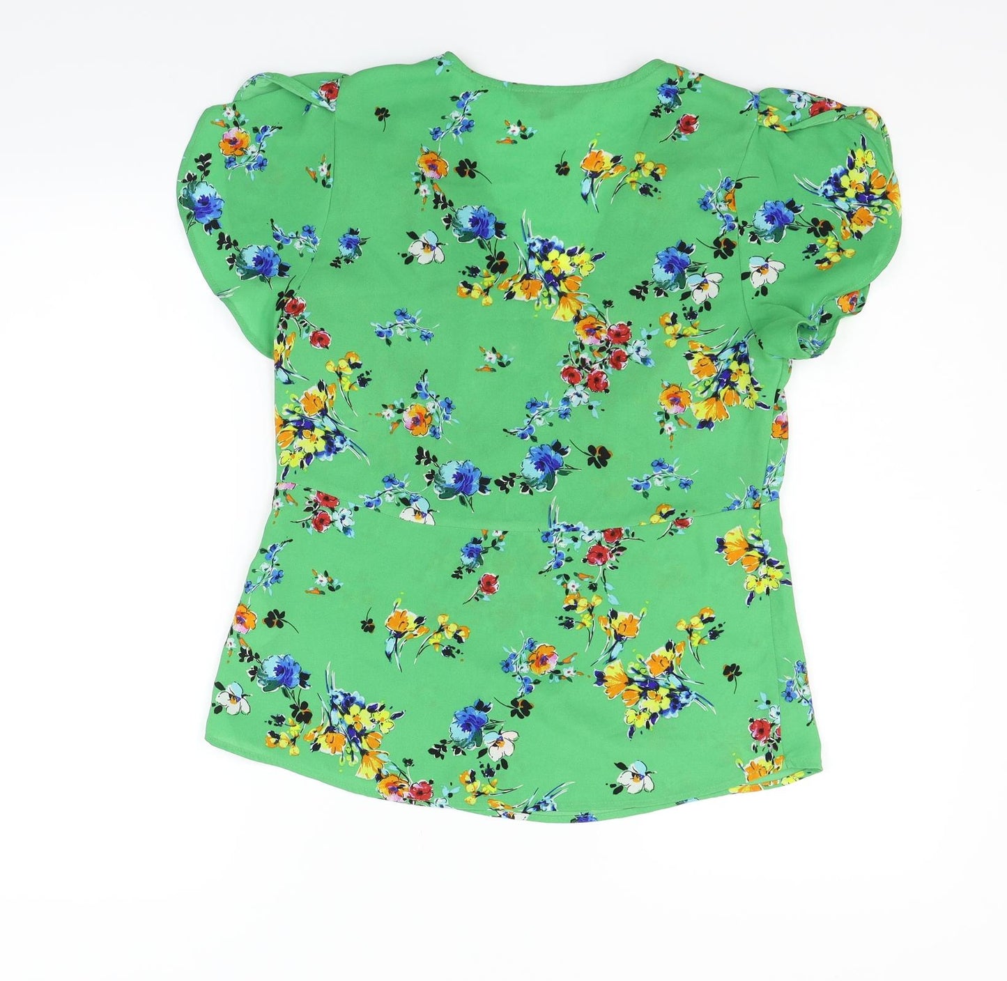 Peacocks Womens Green Geometric  Basic Blouse Size 8