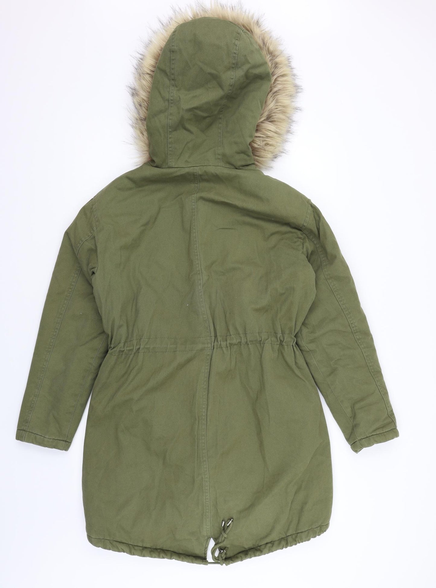 New Look Womens Green   Jacket  Size 8  - faux fur washable marks
