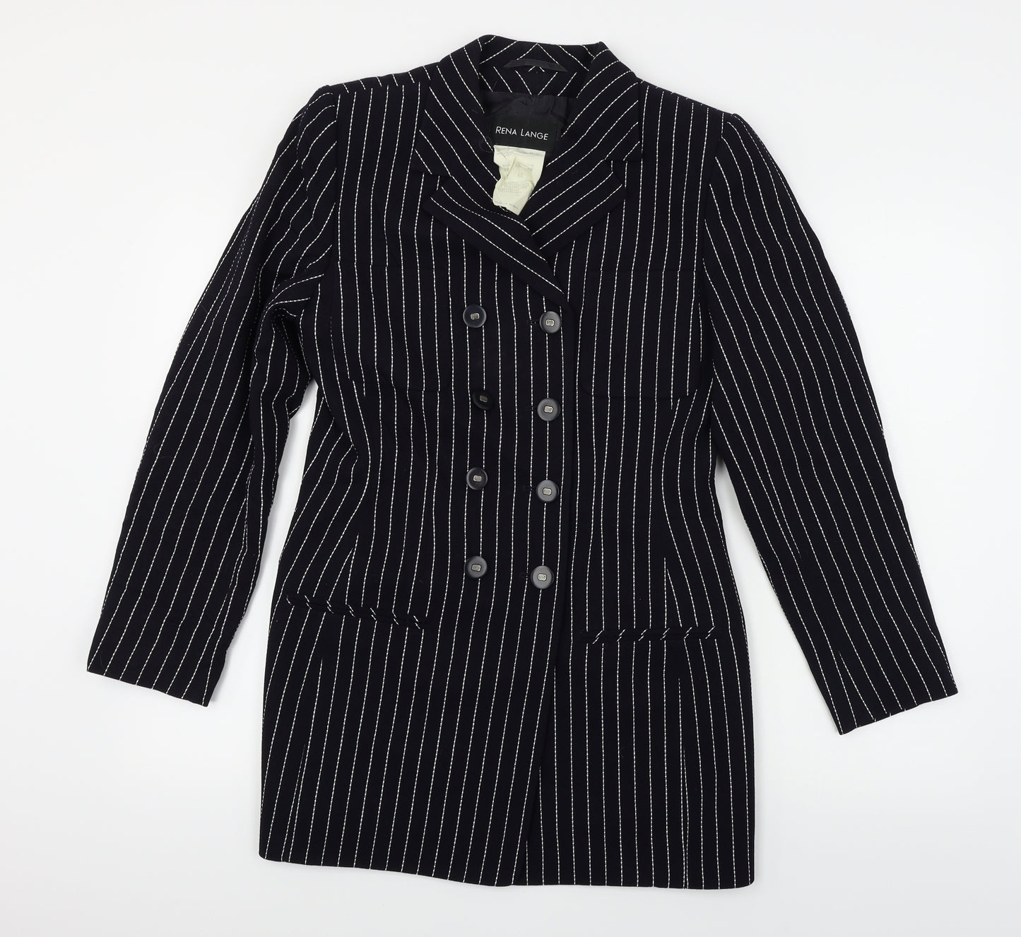 Rena Lange  Womens Black Striped  Jacket Blazer Size 12
