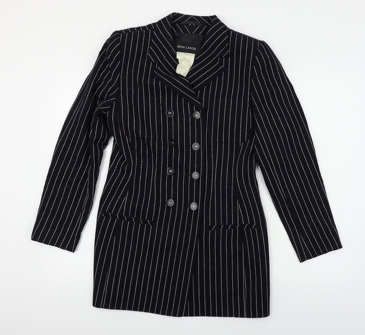 Rena Lange  Womens Black Striped  Jacket Blazer Size 12