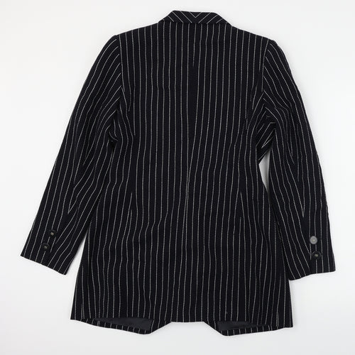 Rena Lange  Womens Black Striped  Jacket Blazer Size 12