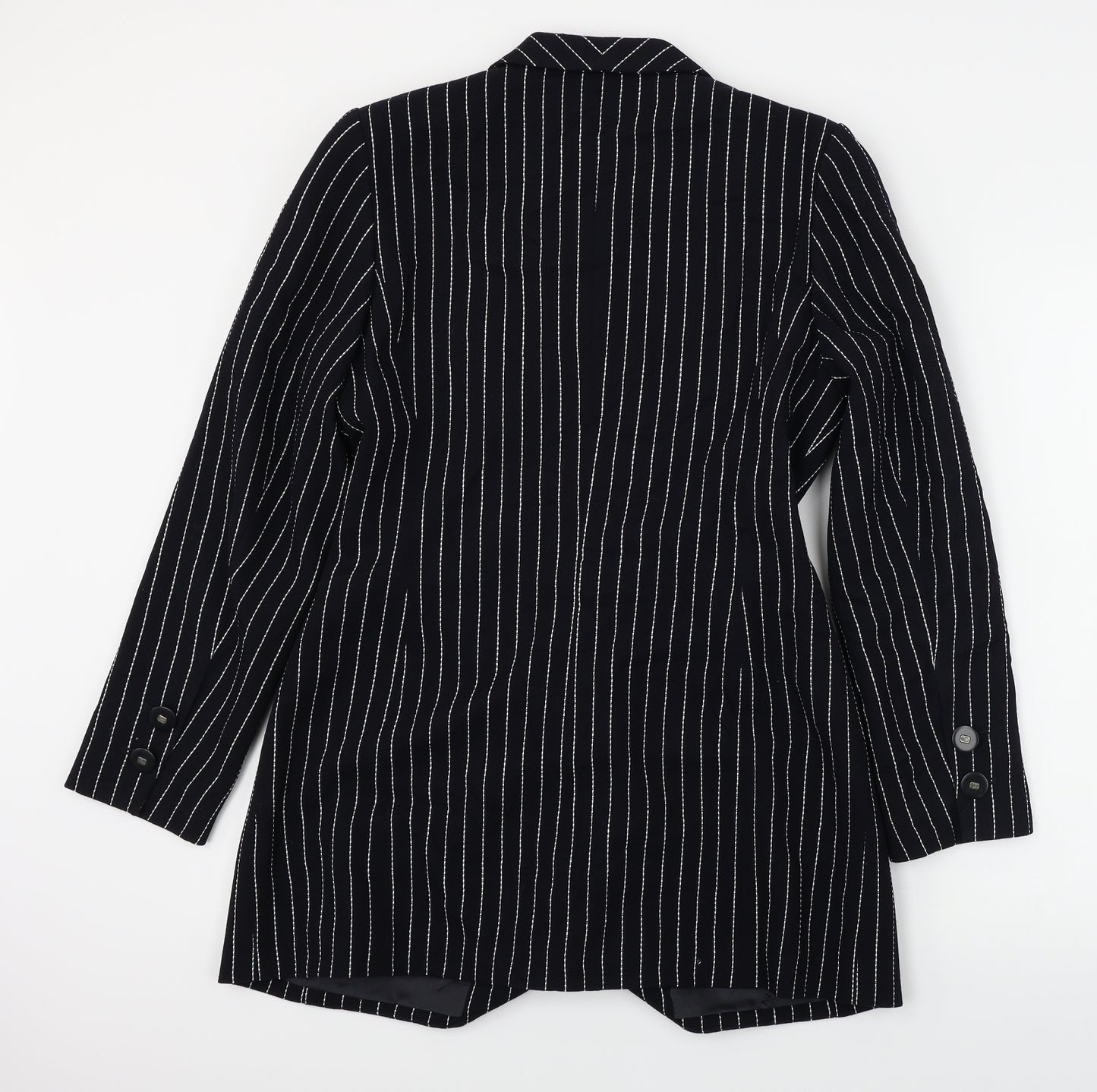 Rena Lange  Womens Black Striped  Jacket Blazer Size 12