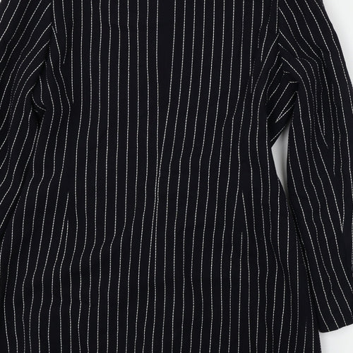 Rena Lange  Womens Black Striped  Jacket Blazer Size 12