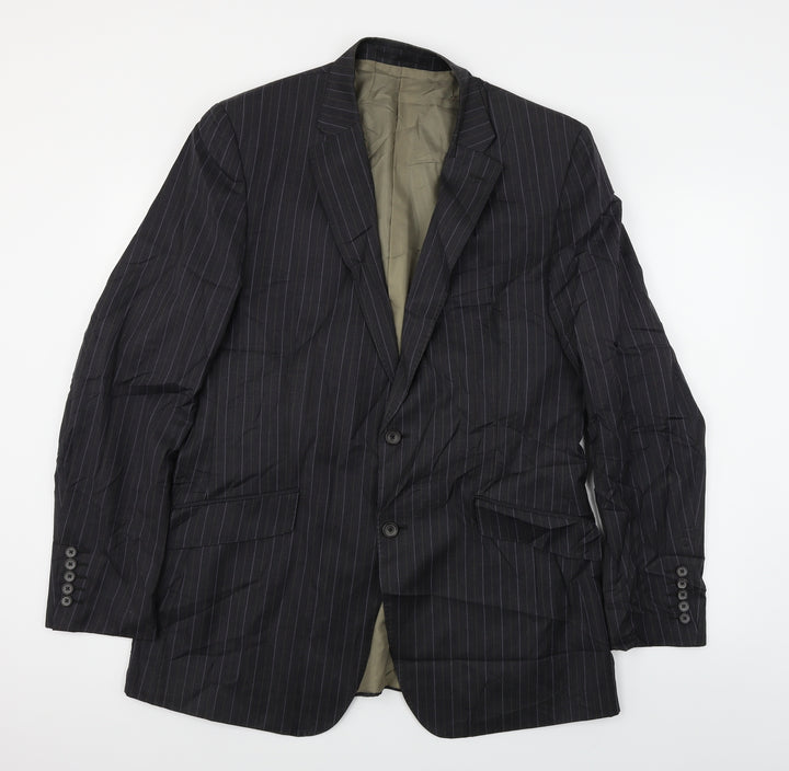 tom england Mens Black Striped Jacket Blazer Size 42