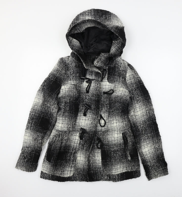 Atmosphere Womens Black Check Jacket Coat Size 8