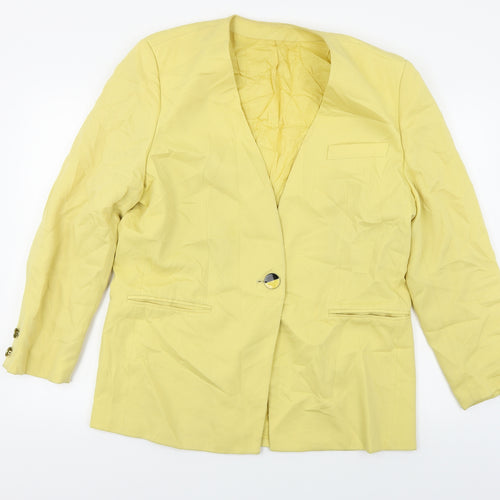 Goldix  Womens Yellow   Jacket Blazer Size 16