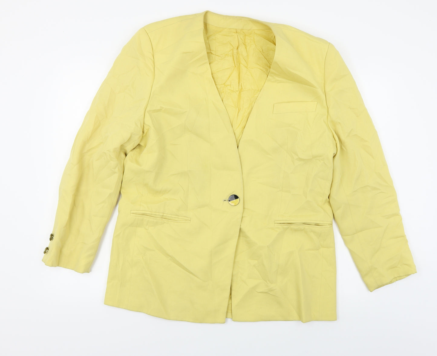 Goldix  Womens Yellow   Jacket Blazer Size 16