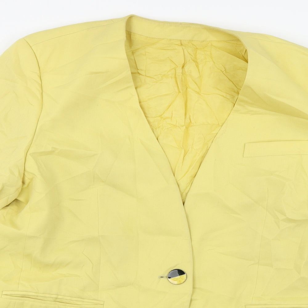 Goldix  Womens Yellow   Jacket Blazer Size 16