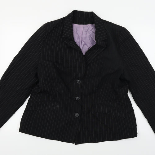 Preworn  Womens Black   Jacket Blazer Size 18