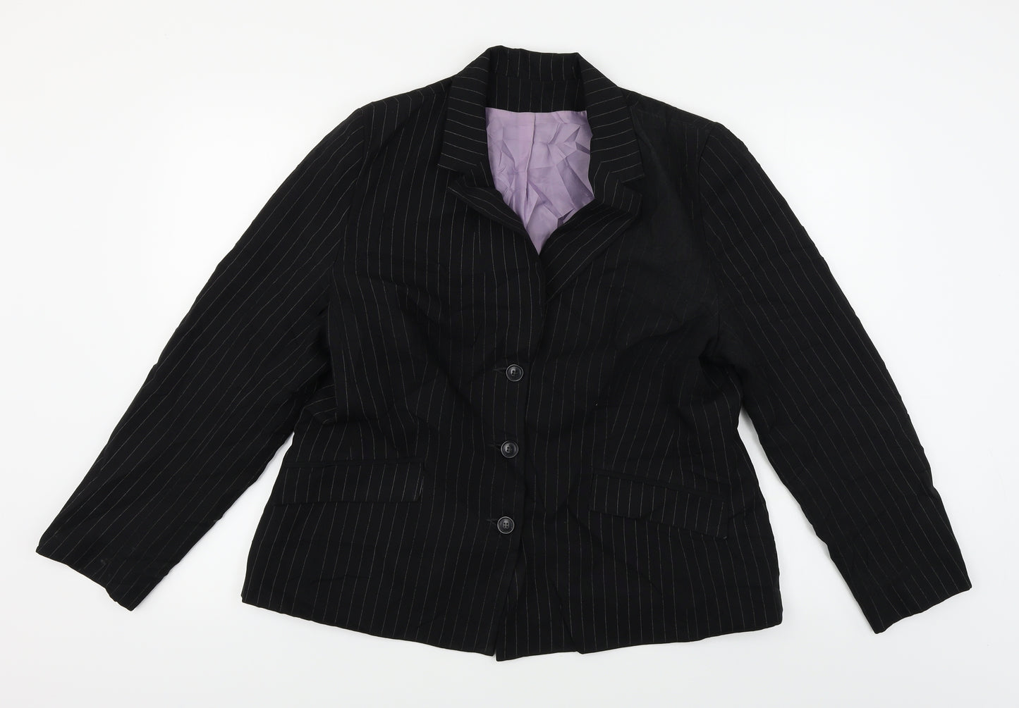 Preworn  Womens Black   Jacket Blazer Size 18