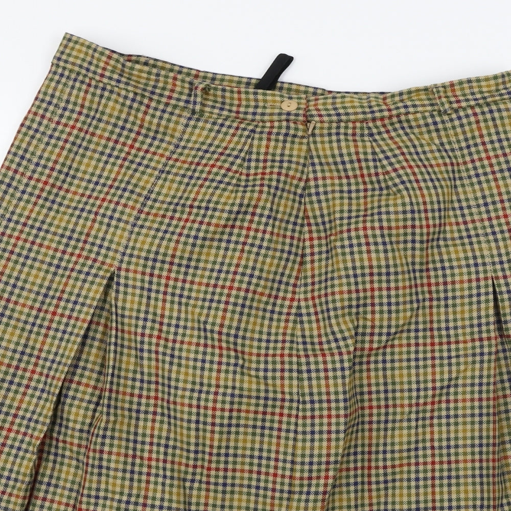 Equorian  Womens Beige Check  A-Line Skirt Size 32 in
