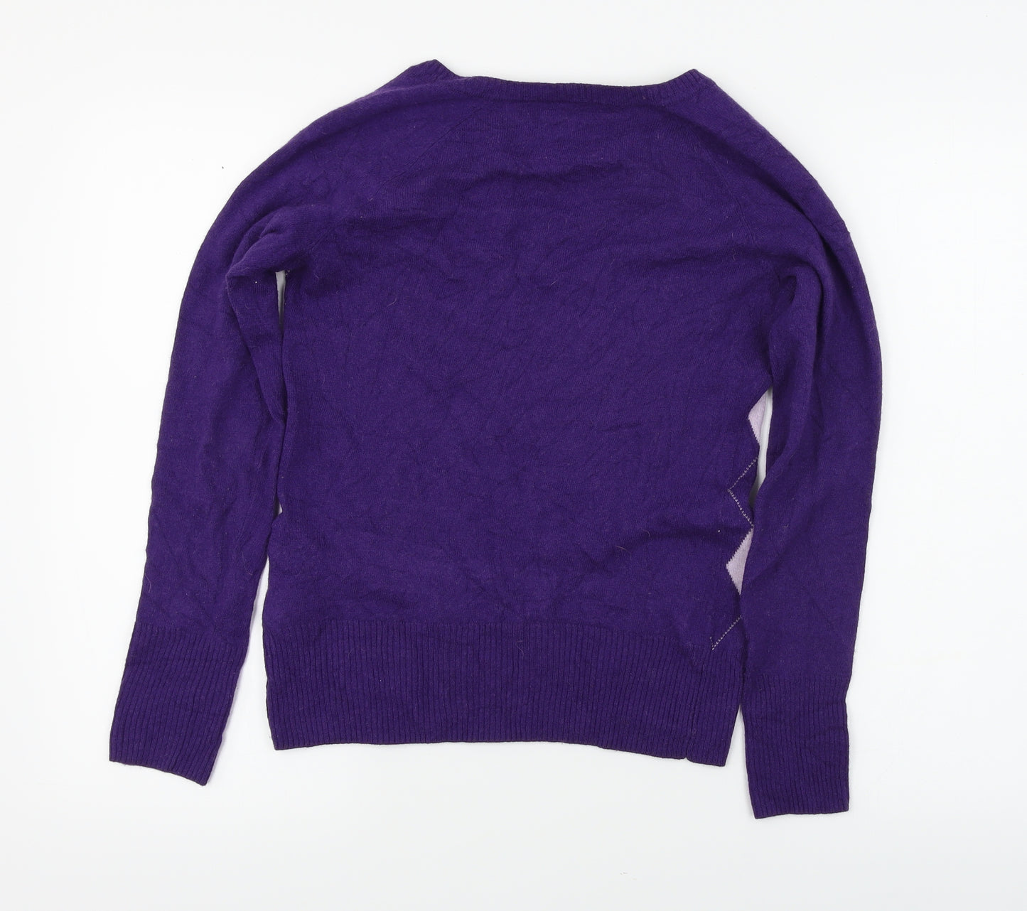 L.O.G.G     Womens Purple Houndstooth  Pullover Jumper Size M