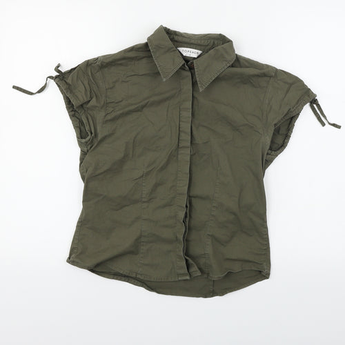 Topshop  Womens Brown   Basic Button-Up Size 14