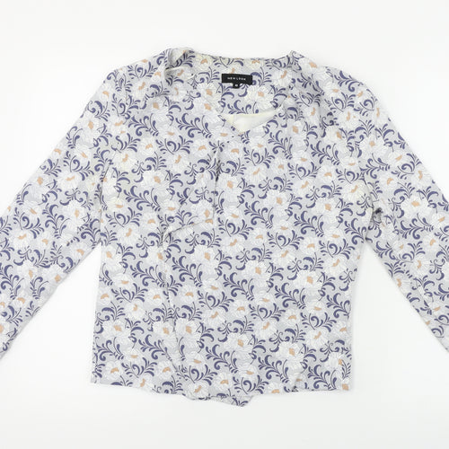 New Look  Womens Grey Floral  Jacket Blazer Size 10