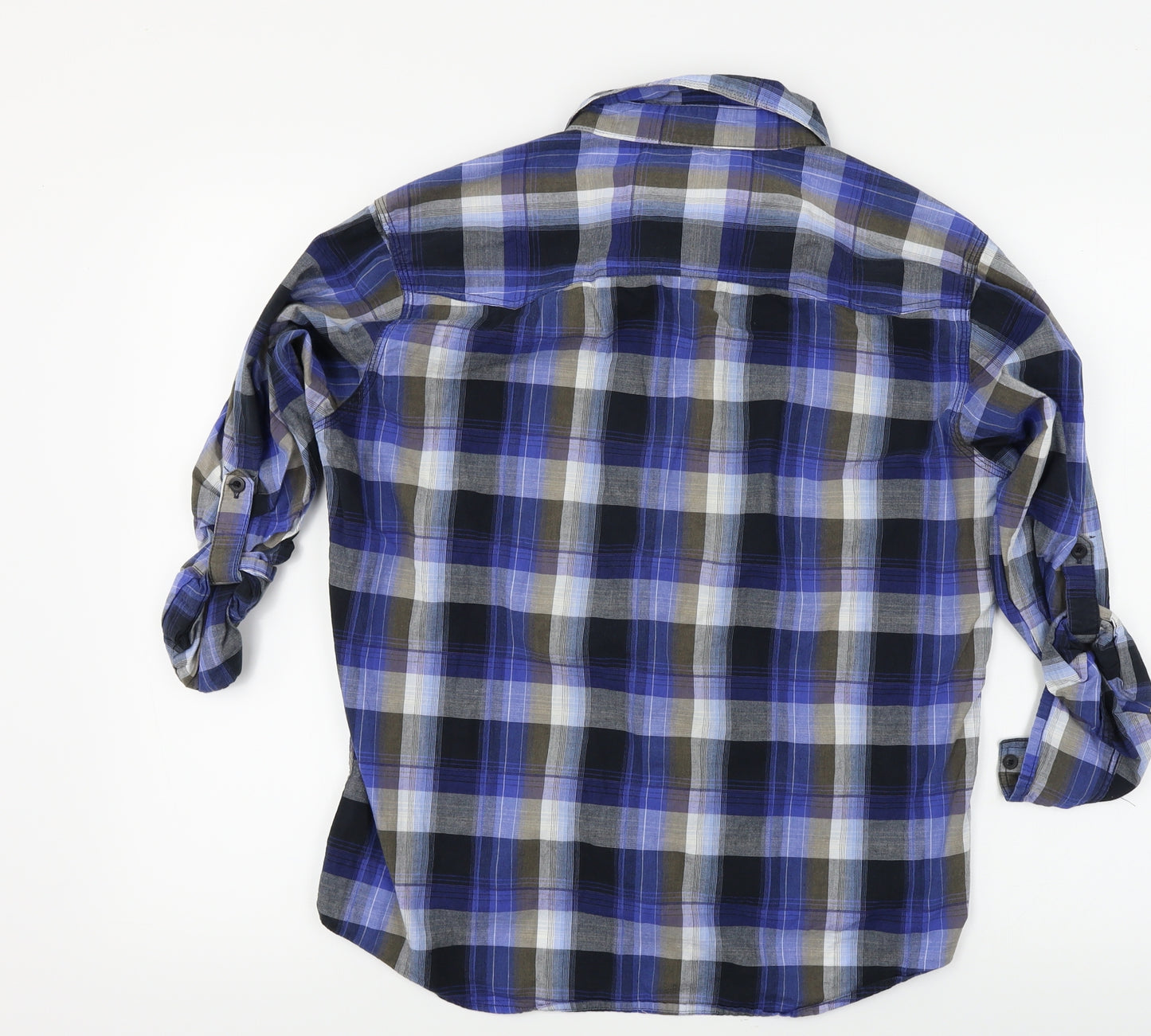 New Look  Womens Blue Check  Basic Button-Up Size L