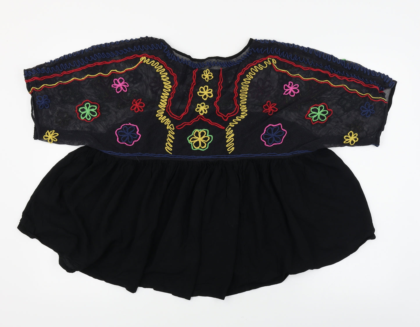 NEXT Womens Black Floral  Basic Blouse Size L