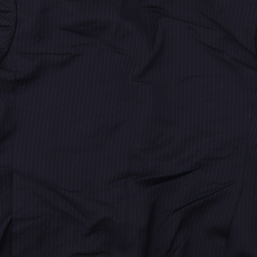 Super 100's  Mens Blue Striped  Jacket Blazer Size 46