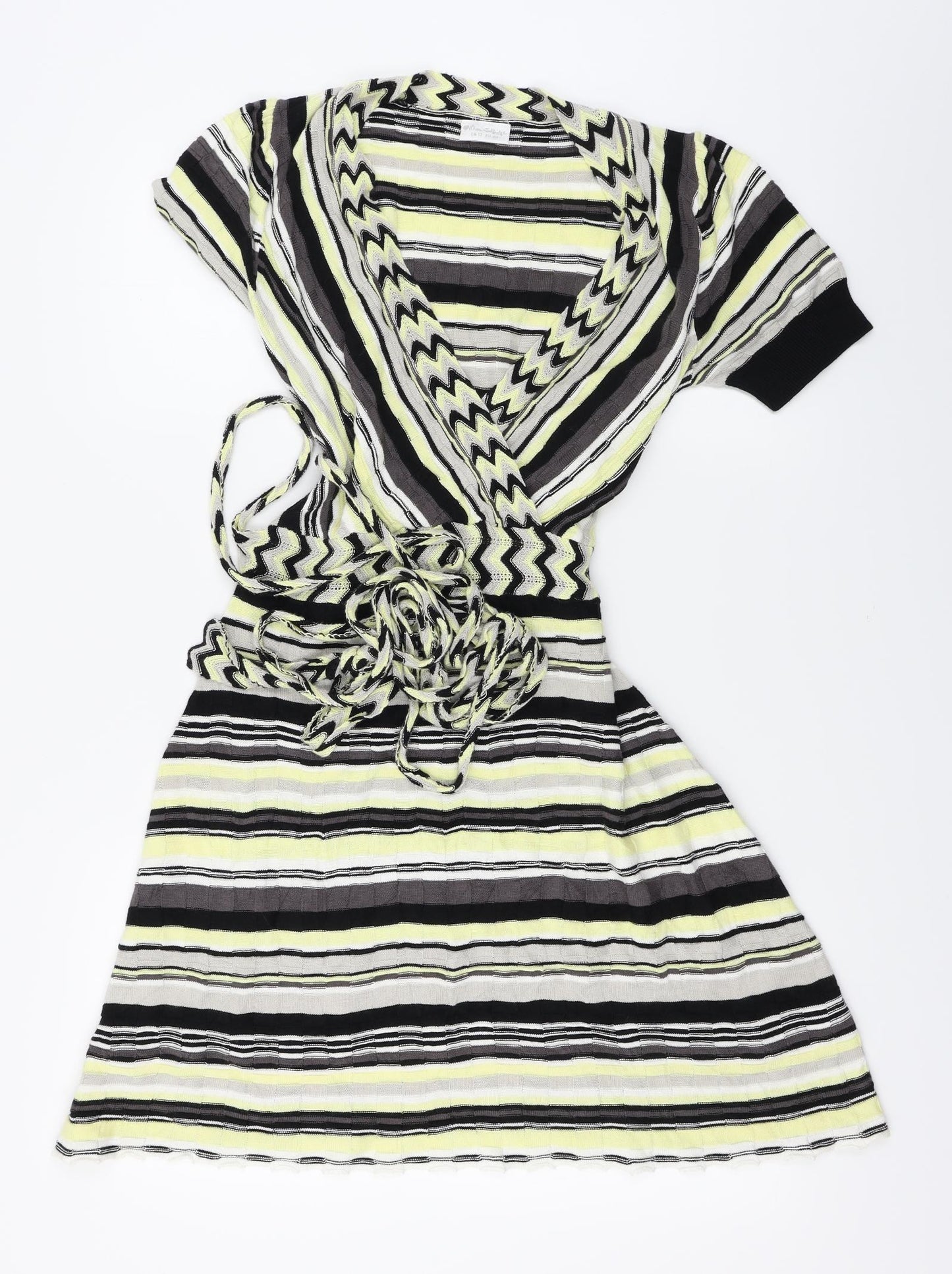 Miss Selfridge  Womens Yellow Striped  A-Line  Size 12