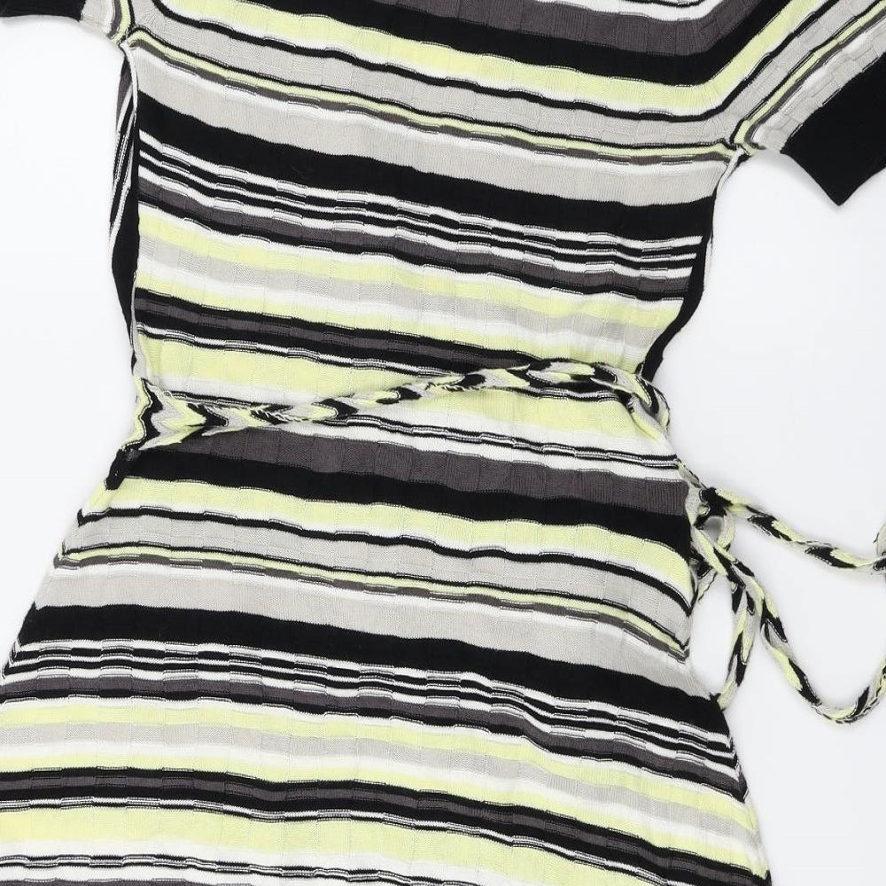 Miss Selfridge  Womens Yellow Striped  A-Line  Size 12