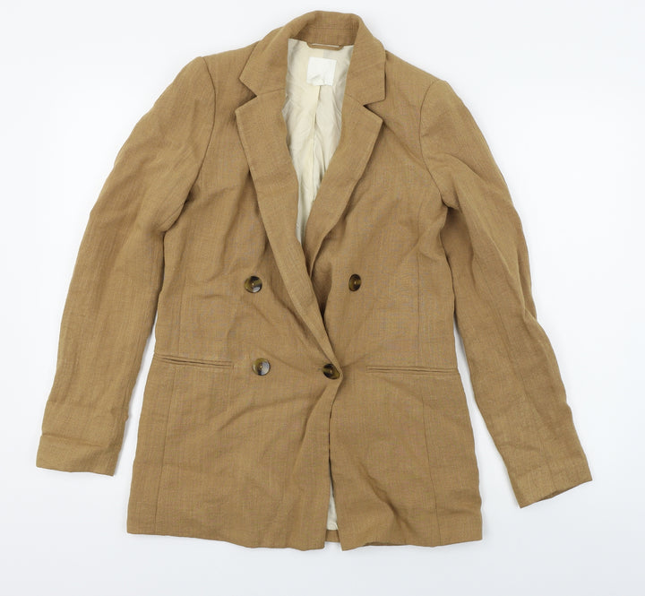 H&M Womens Brown Jacket Blazer Size 8
