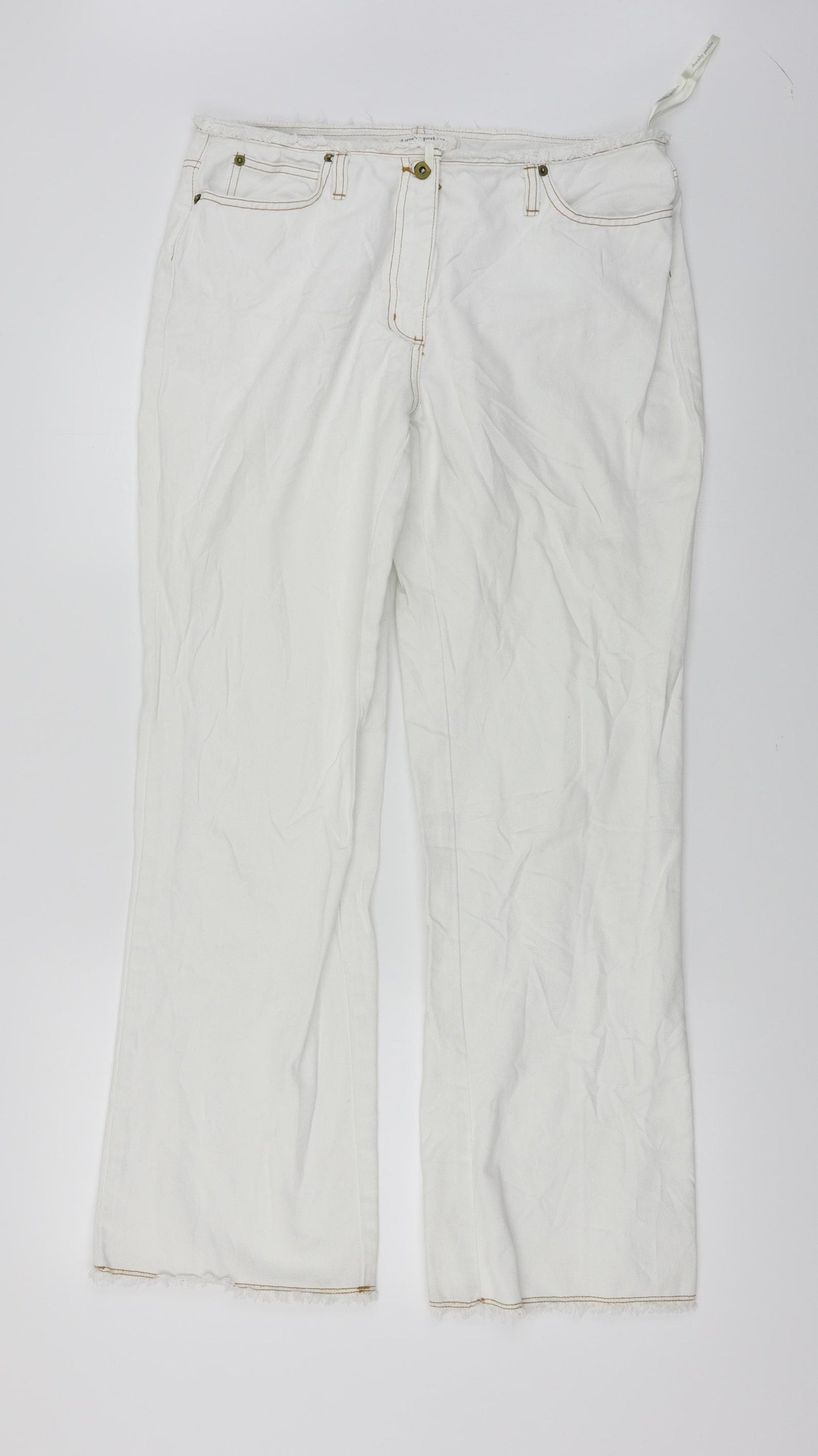 Dorothy Perkins  Womens White   Straight Jeans Size 14 L29 in