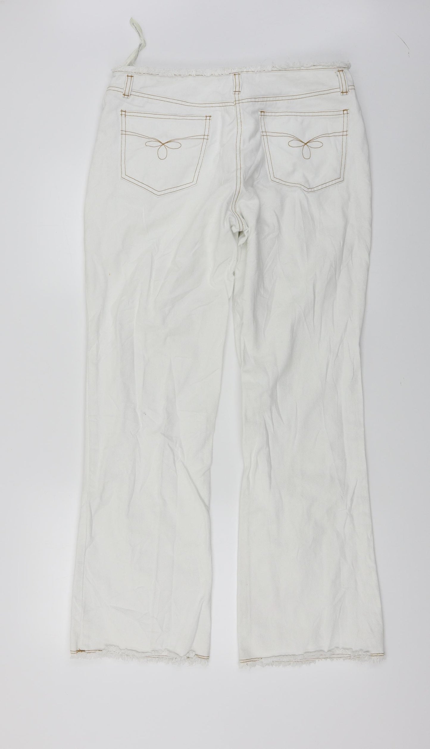 Dorothy Perkins  Womens White   Straight Jeans Size 14 L29 in