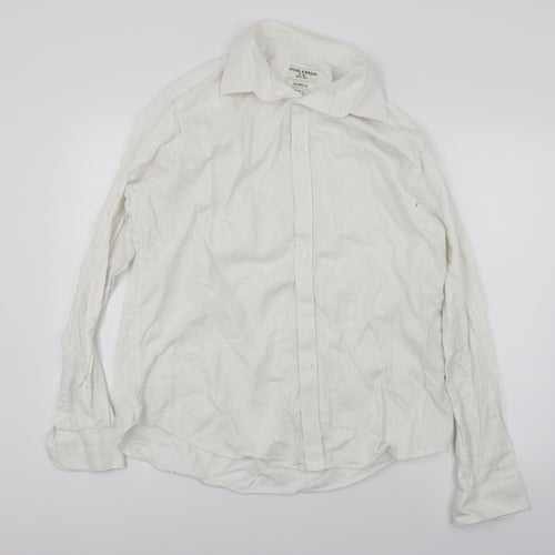 stovel & mason  Mens White    Button-Up Size 18