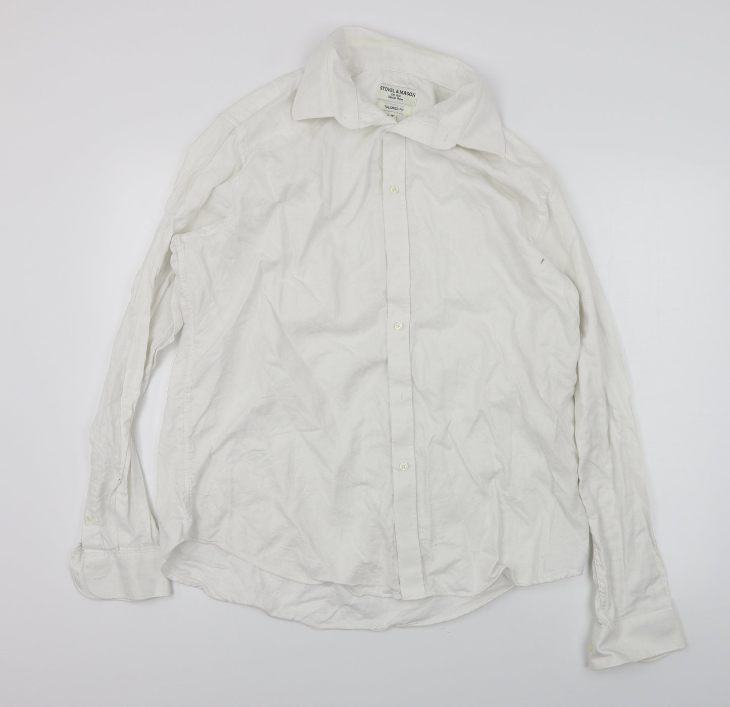 stovel & mason  Mens White    Button-Up Size 18