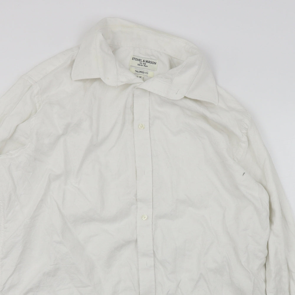 stovel & mason  Mens White    Button-Up Size 18