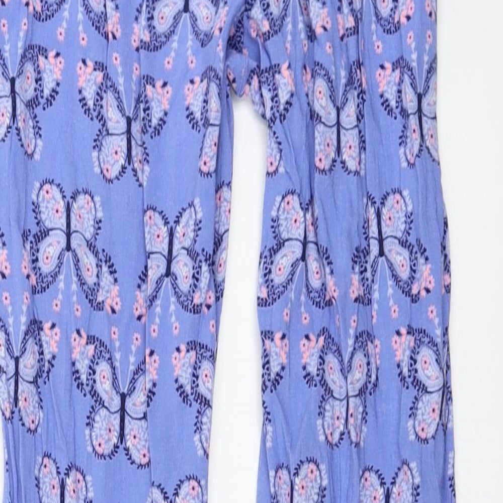 H&M  Girls Blue Animal Print   Trousers Size 7 Years