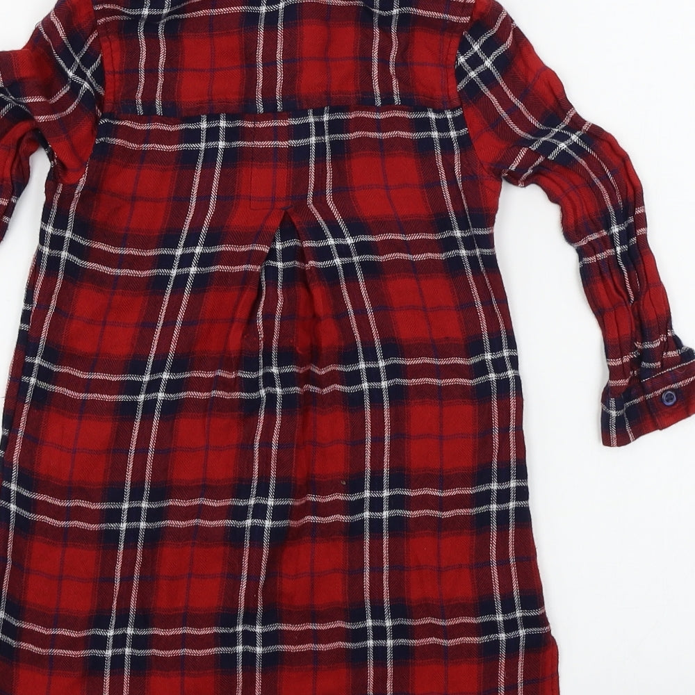 Matalan  Girls Red Check  Basic Button-Up Size 4-5 Years
