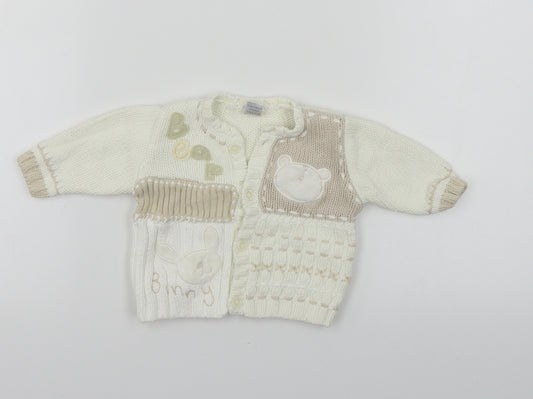 Front view of Next boys’ ivory paisley jumper, size 0-3, months