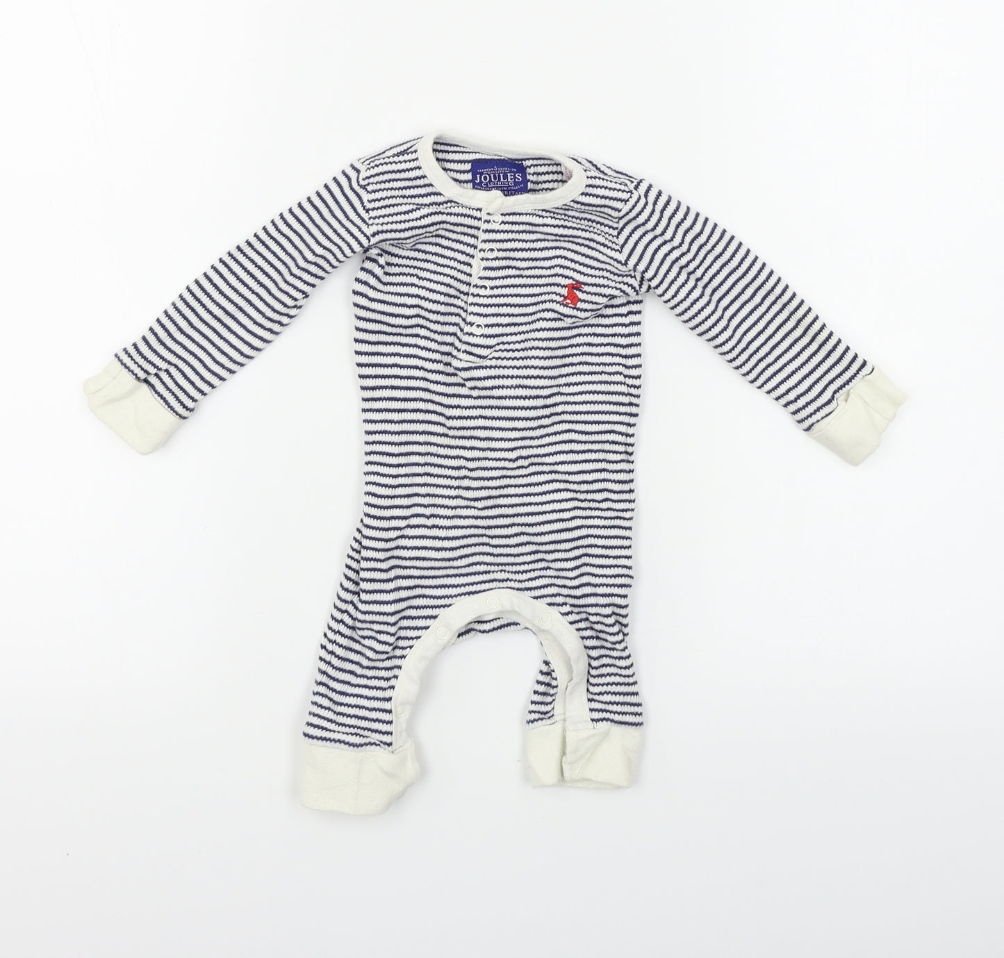 Joules  Boys White Striped  Babygrow One-Piece Size 0-3 Months