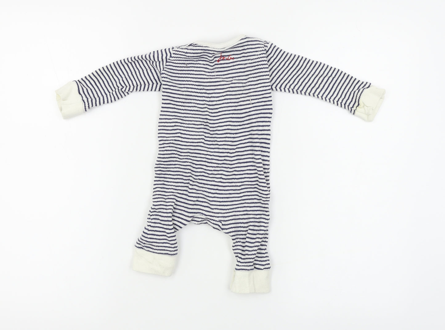 Joules  Boys White Striped  Babygrow One-Piece Size 0-3 Months
