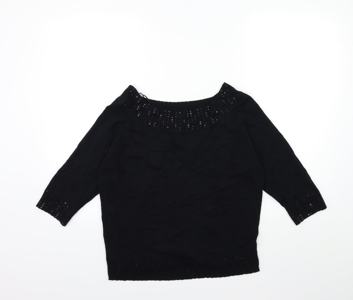Anne Brooks Womens Black  Knit Pullover Jumper Size 18