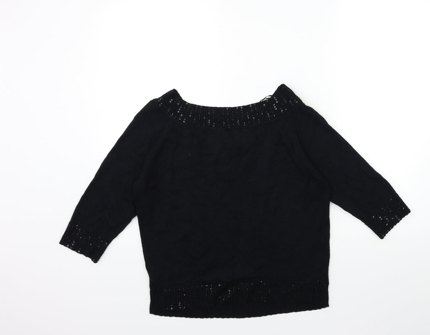 Anne Brooks Womens Black  Knit Pullover Jumper Size 18