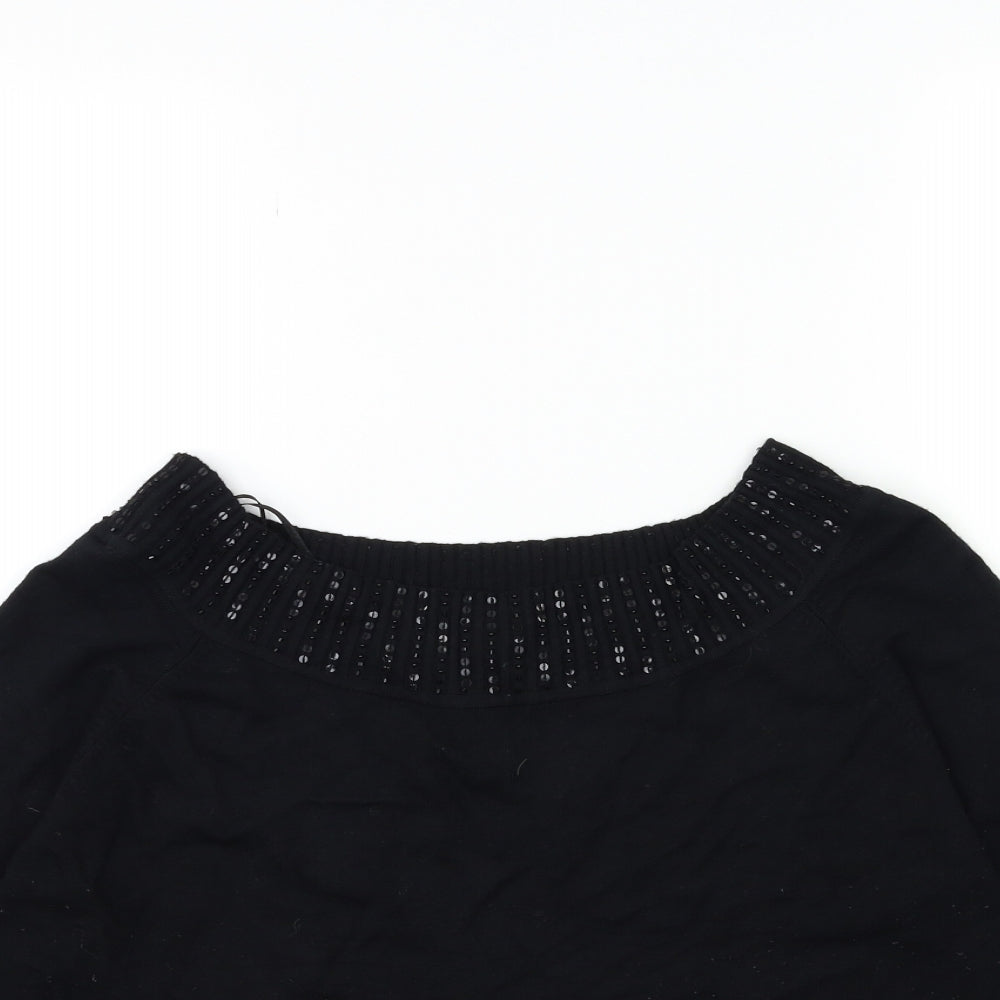 Anne Brooks Womens Black  Knit Pullover Jumper Size 18