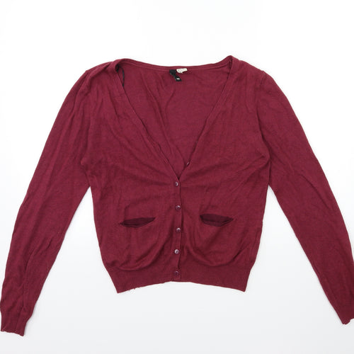 H&M Womens Pink  Knit Cardigan Jumper Size 10